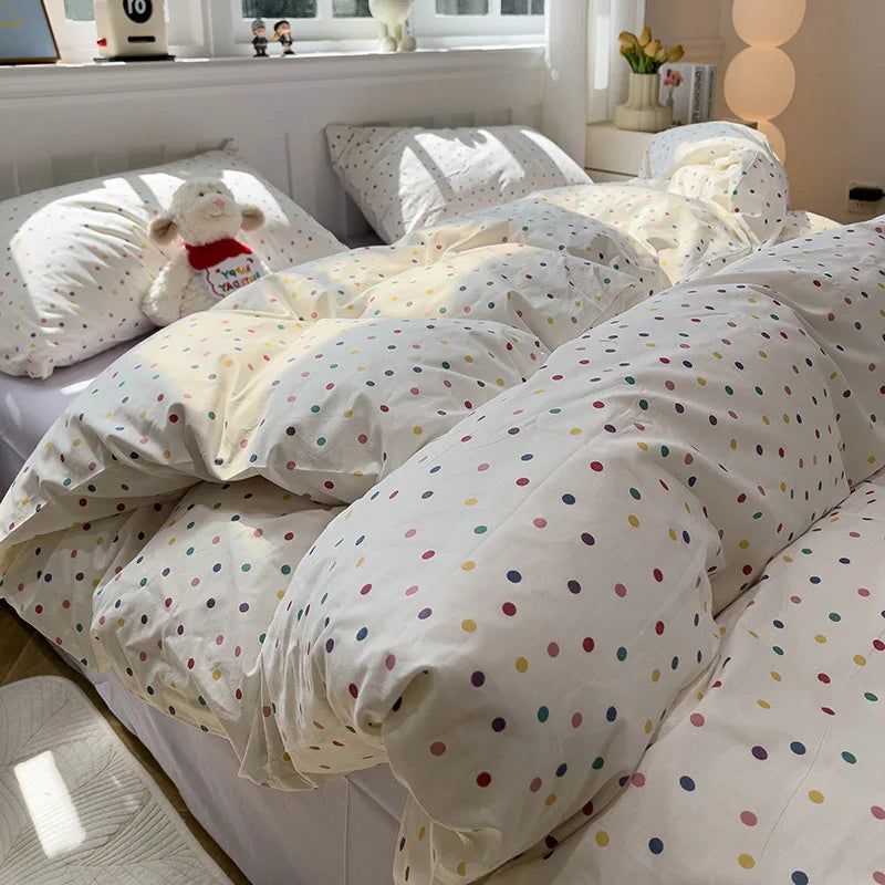 Afralia™ Minimalist Striped Grid Comforter Set in Washed Cotton, Soft Bedding Twin-Queen Size