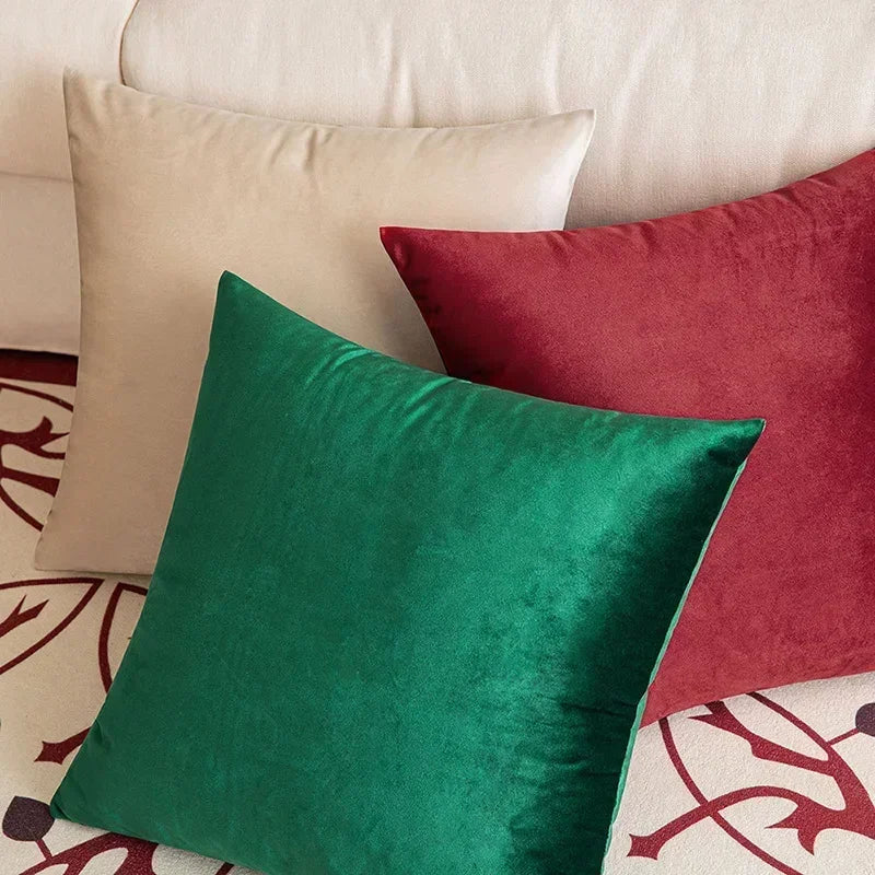 Afralia™ Ruffled Edge Patchwork Velvet Pillow Covers Set for Festive Home Decor