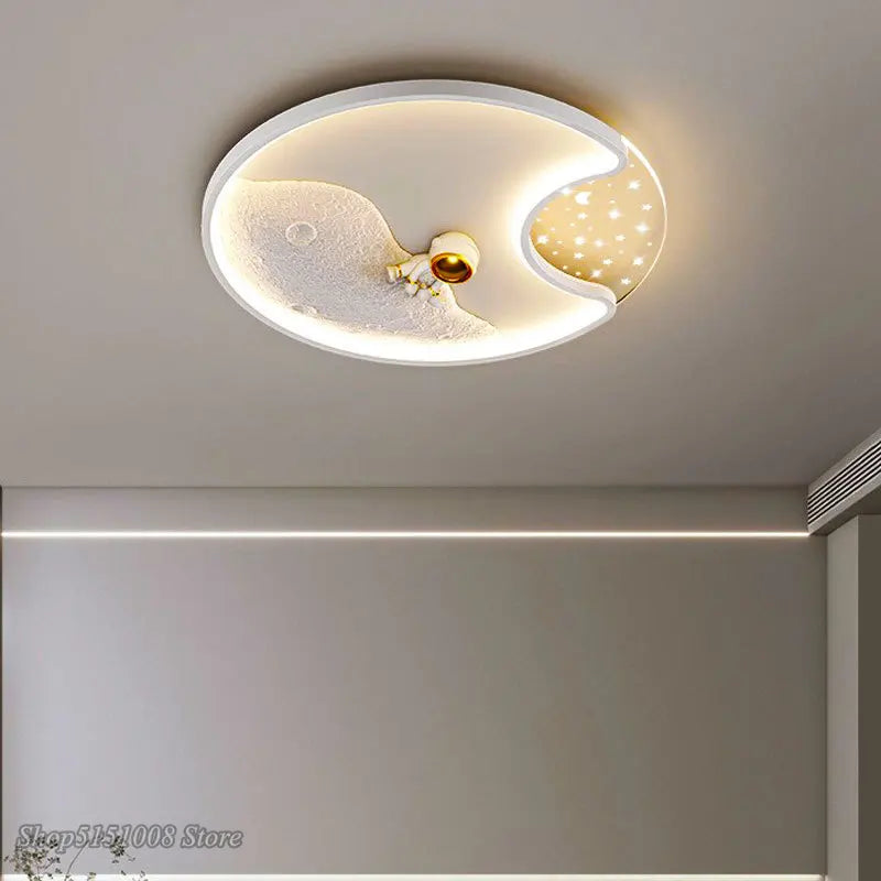 Afralia™ Astronaut Moon Acrylic Ceiling Lamp: Modern Lighting for Home, Office, and Cafe