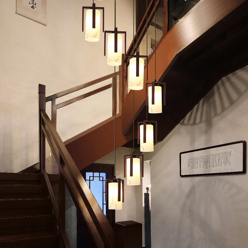 Afralia™ Marble LED Pendant Light for Modern Villa Living Room - Luxury Ceiling Lighting