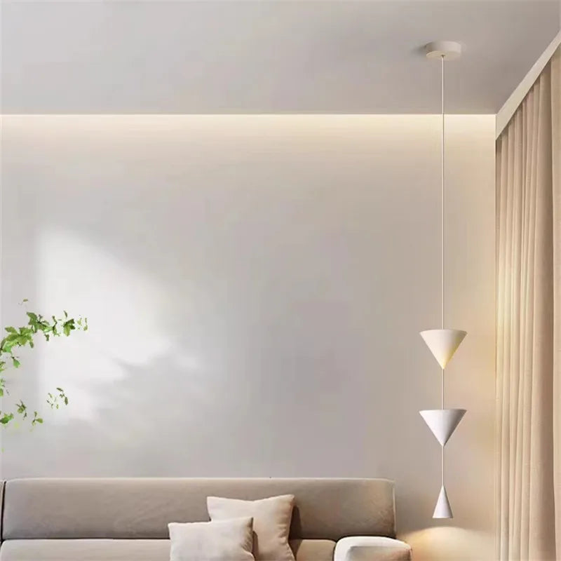 Nordic Black Cone Pendant Light for Bedroom and Living Room by Afralia™