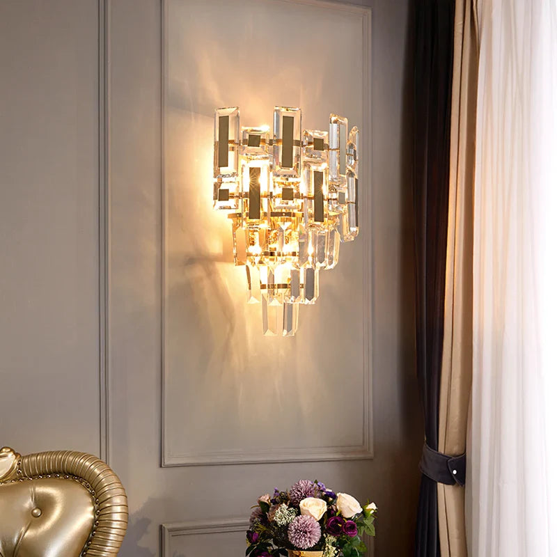 Afralia™ Crystal Wall Lamp: Elegant Living Room & Bedroom Decor