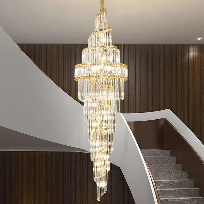 Afralia™ K9 Deluxe Crystal Pendant Chandelier: Dazzling LED Ceiling Light for Modern Elegance