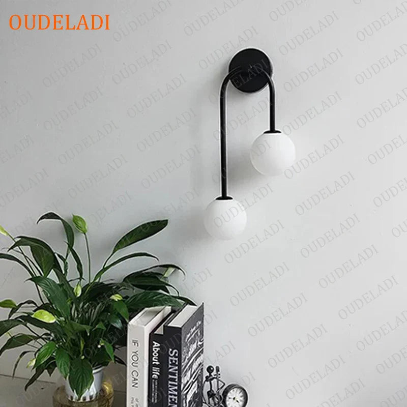 Afralia™ Glass Ball LED Wall Lamp for Modern Living Room Decor