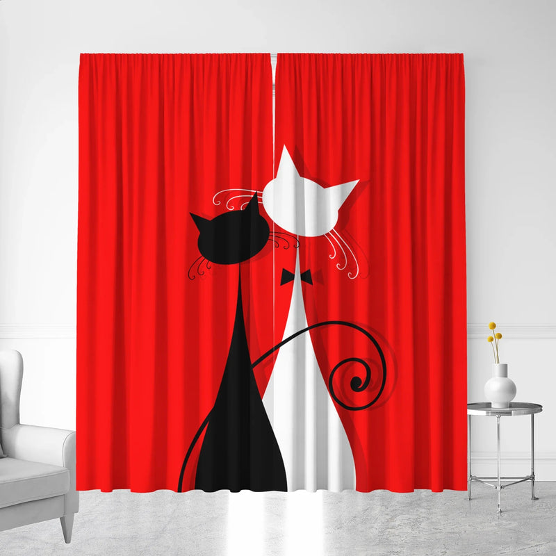 Afralia™ White Valentine's Day Love Confession Curtains for Kitchen & Living Room