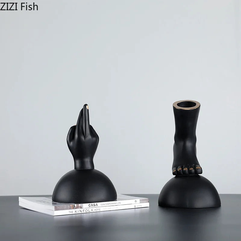 Afralia™ Hand & Foot Statue Artwork: Abstract Sculpture Ornaments for Room Decor