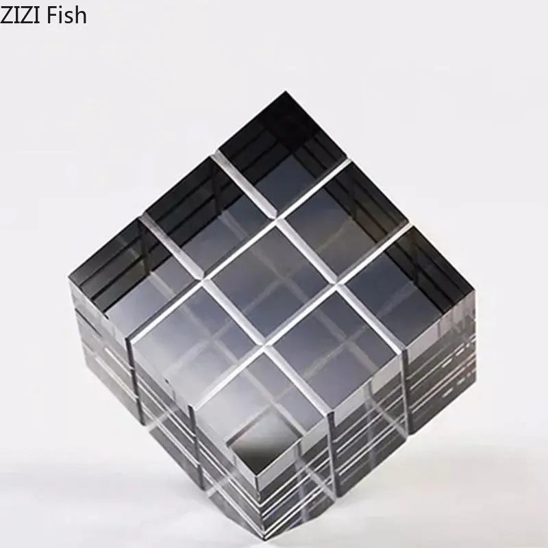 Afralia™ Crystal Magic Cube Desk Ornament Sculpture DecorationCrafts