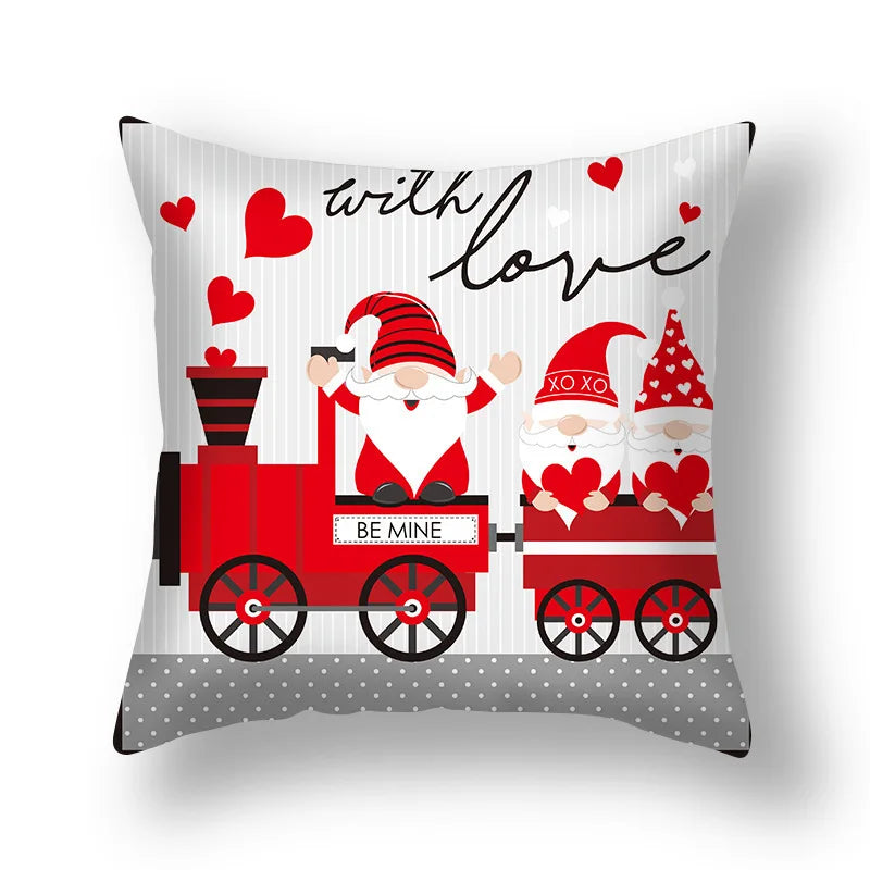 Afralia™ Nordic Love Cartoon Pillowcase 45x45cm Home Decor Throw Pillow Cover