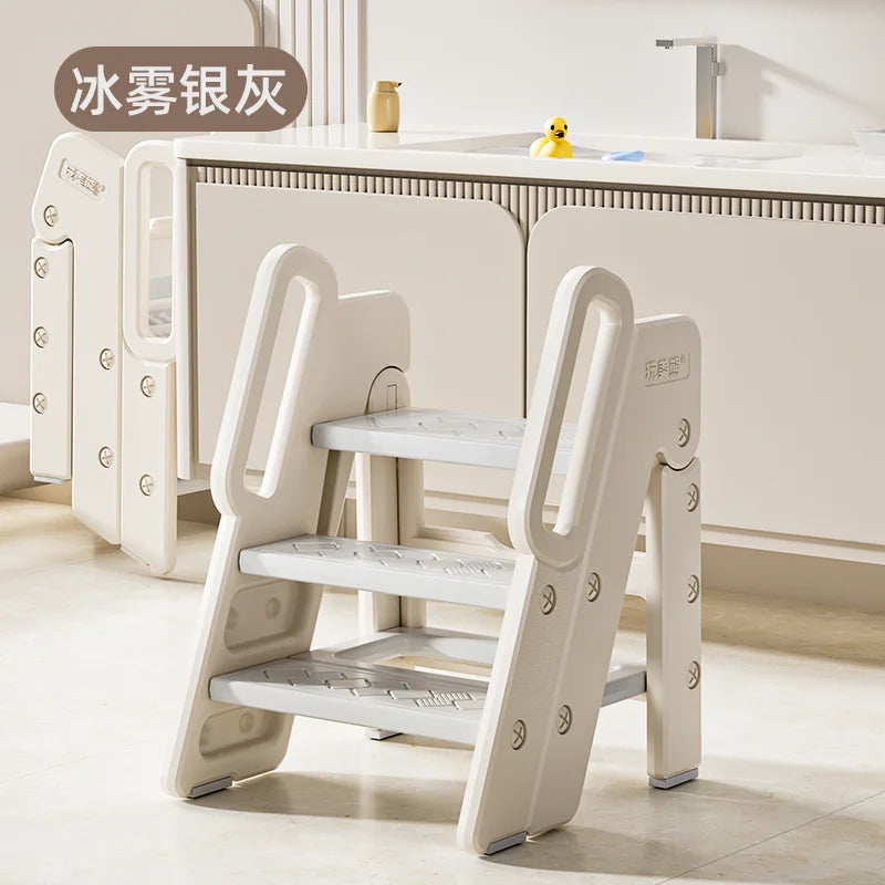 Afralia™ Metal Folding Ladder Stairs for Home Kitchen Decor and Kids Steps