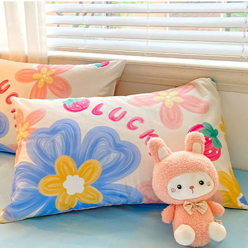 Afralia™ Flower Single Double Bedding Set Full Size Cotton Duvet Cover High Quality Quilt Cover Set