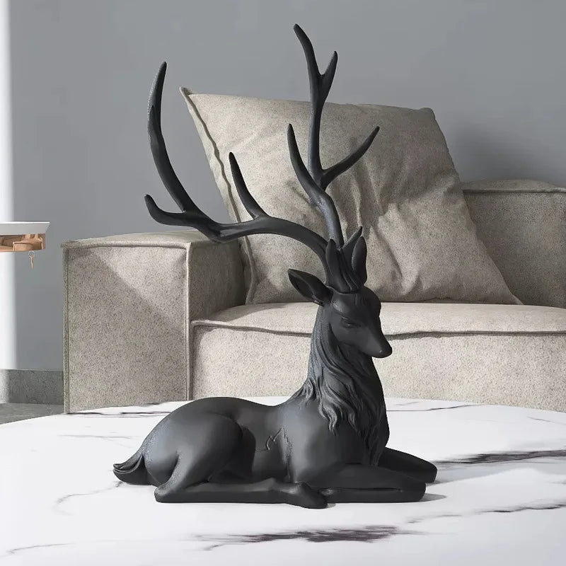 Afralia™ Deer Sculpture: High-End Resin Elk Figurine for Luxury Home Decor