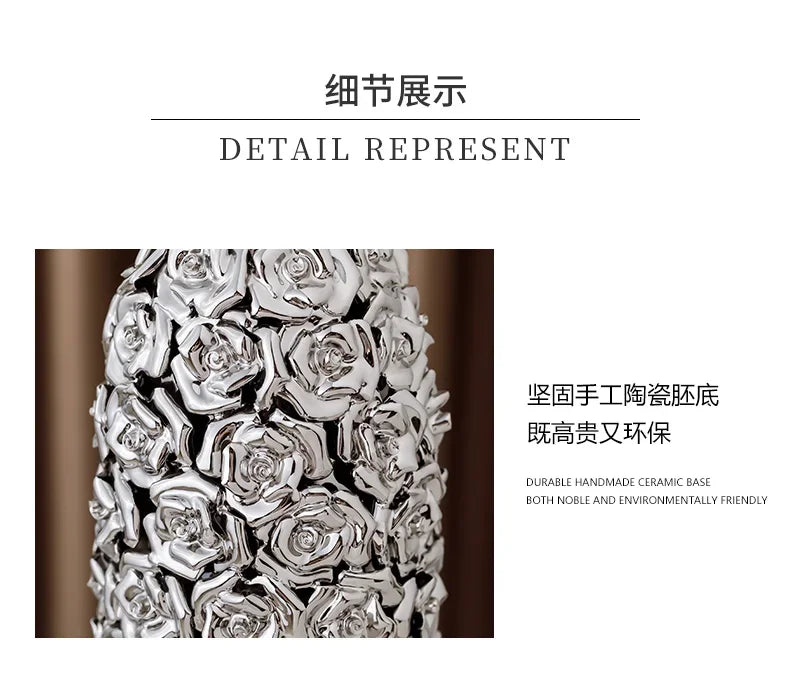 Afralia™ Elegant Gold Ceramic Rose Vase for Modern Home Decor & Wedding Centerpieces