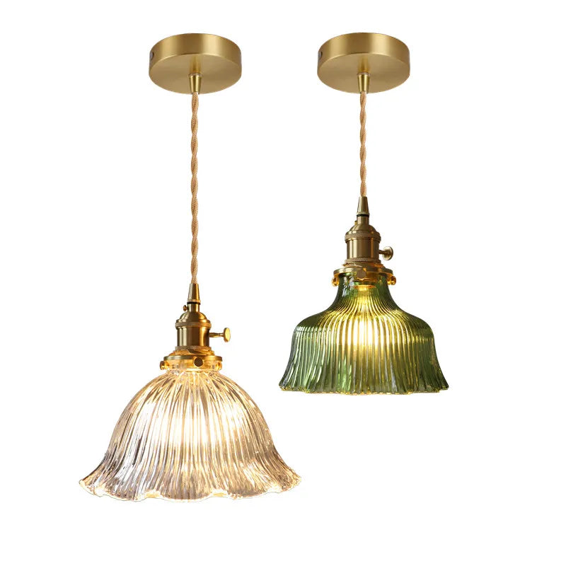 Afralia™ Nordic Glass LED Pendant Lamp for Bedroom Living Room Decor