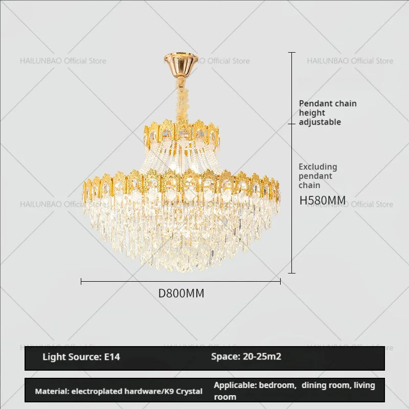 Afralia™ Luxury Crystal Chandelier: Elegant Lighting Solution for Living Room, Lobby, and Restaurant