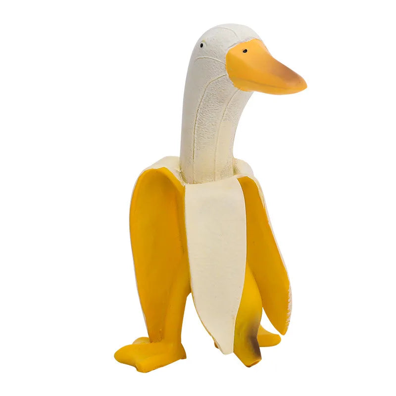 Afralia™ Abstract Banana Duck Sculpture Decorative Figurine for Home Decoration