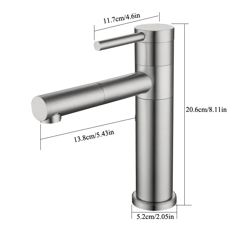 Afralia™ Swivel Black Basin Faucet - Single Handle 304 Stainless Steel Mixer Tap