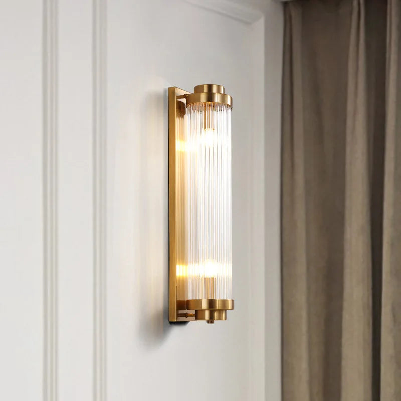 Afralia™ Luxury Crystal Wall Lamp Light Modern Golden LED Sconce E14