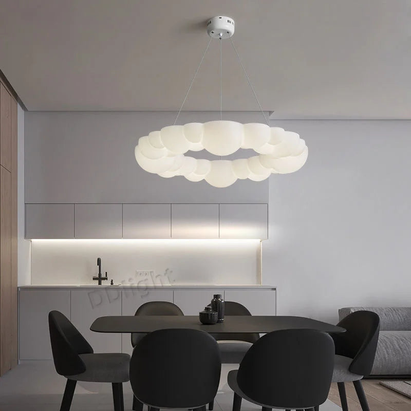 Afralia™ Nordic Cloud LED Pendant Chandelier for Modern Living, Dining, Bedroom