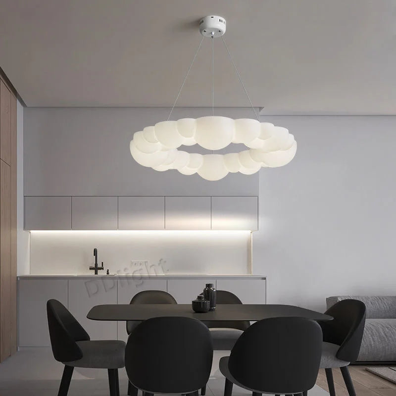 Afralia™ Nordic Cloud LED Ceiling Chandelier for Modern Living Room, Bedroom & Children's Room