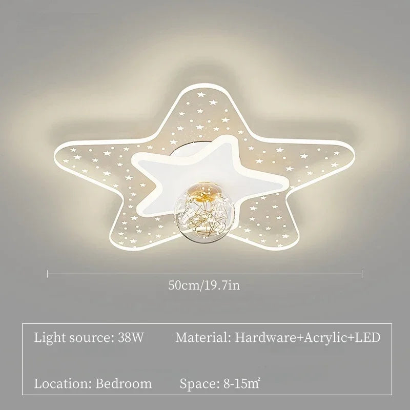 Afralia™ Modern Star LED Ceiling Lights for Living Room Bedroom Children's Room Nursery Lighting