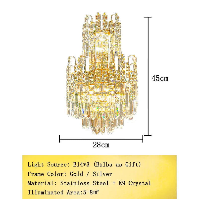Afralia™ Crystal Pendant Chandelier LED Hanging Lamp for Luxury Living Room Decor