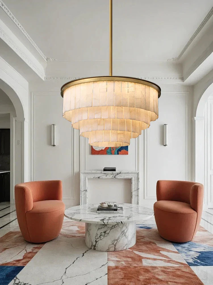 Afralia™ Marble Bronze Copper Chandelier: Modern Luxury Rectangle Dining Table Decor.