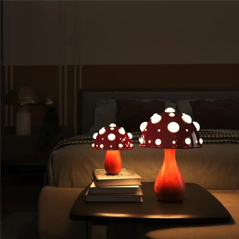 Afralia™ Tricolored LED Mushroom Desk Lamp for Living Room and Bedside