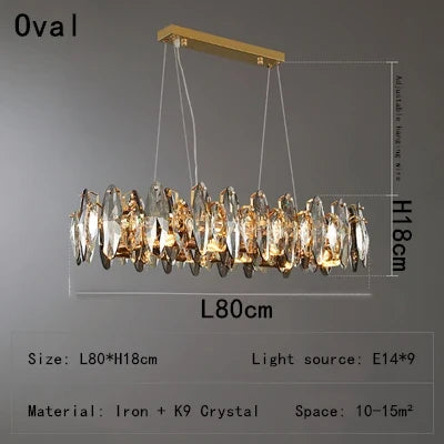 Afralia™ Wave Crystal Chandelier: Elegant E14 Pendant Lighting for Dining, Kitchen, Bedroom