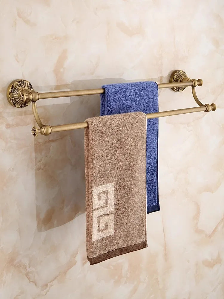 Afralia™ Brass Bathroom Hardware Set: Shelf, Toilet Brush Holder, Paper & Towel Holder