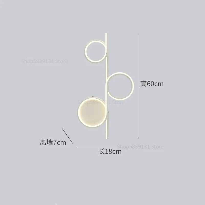 Afralia™ Circle Straight Bar Wall Lamp | Modern Nordic LED Bedroom Living Room Decor