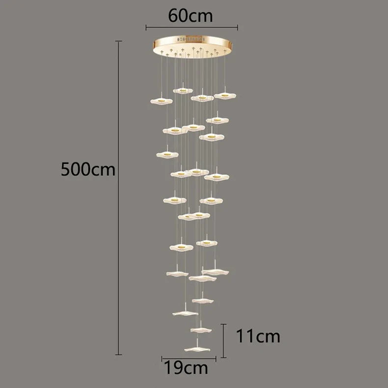 Afralia™ Crystal Chandelier Stair Pendant Lamp Living Room Pendant Lights Interior Lighting