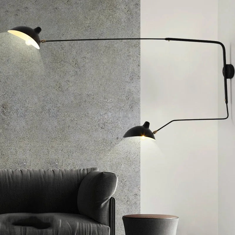 Afralia™ Black Serge Mouille Tripod Floor Lamp - Loft Industrial Standing Lamp