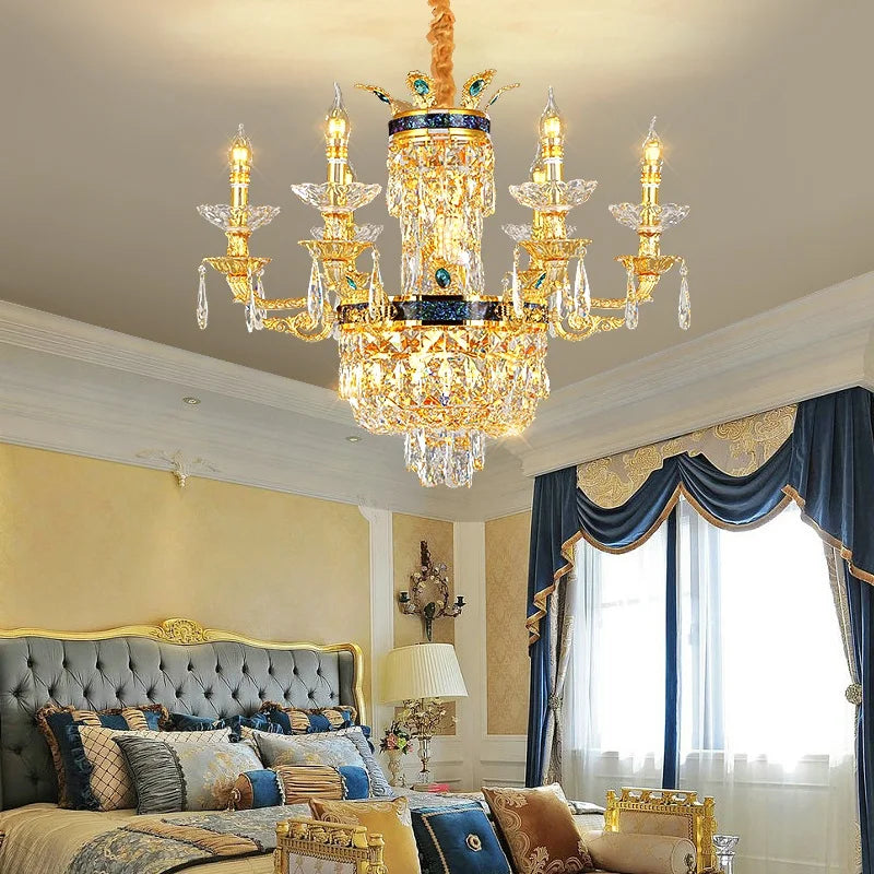 Afralia™ Luxury Villa Crystal Chandelier for Living Room, Dining Room, Bedroom