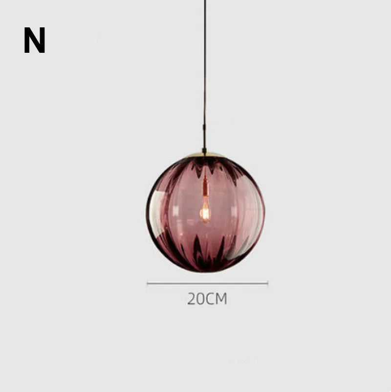 Afralia™ Glass Ball Lustre Pendant Lights - Modern Kitchen Hanging Fixture