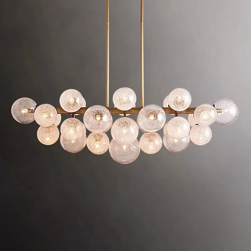 Afralia™ American Glass Bubble LED Chandelier - Trendy Vintage Hanging Lamp for Dinning Room