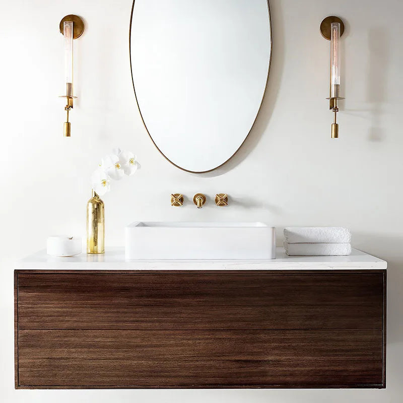 Afralia™ Modern Copper Wall Sconce Lamp for TV Background & Bathroom Lighting