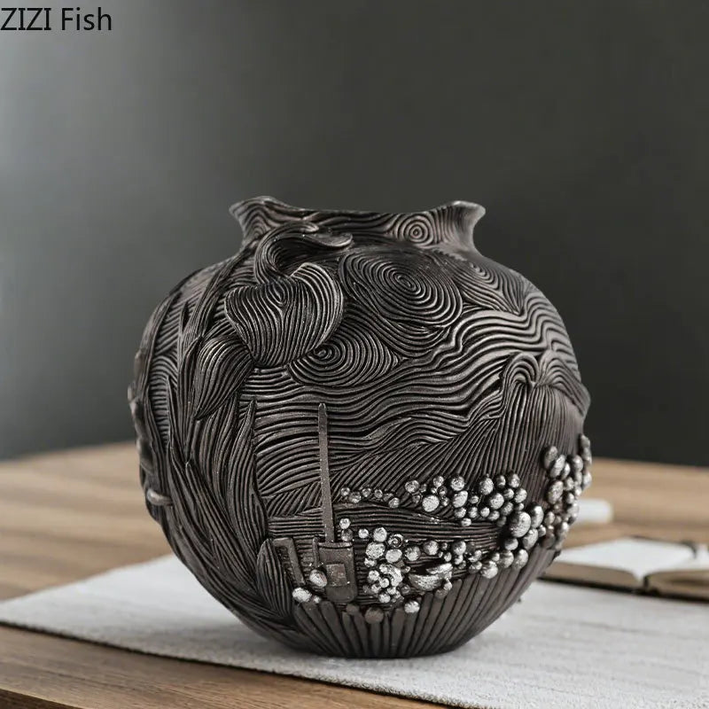 Afralia™ Starry Night Vase - Creative Floral Arrangement & Room Decor