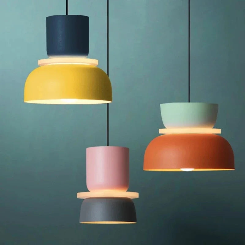 Afralia™ Nordic Colour Pendant Lamp LED Modern Hanging Suspension for Home Décor