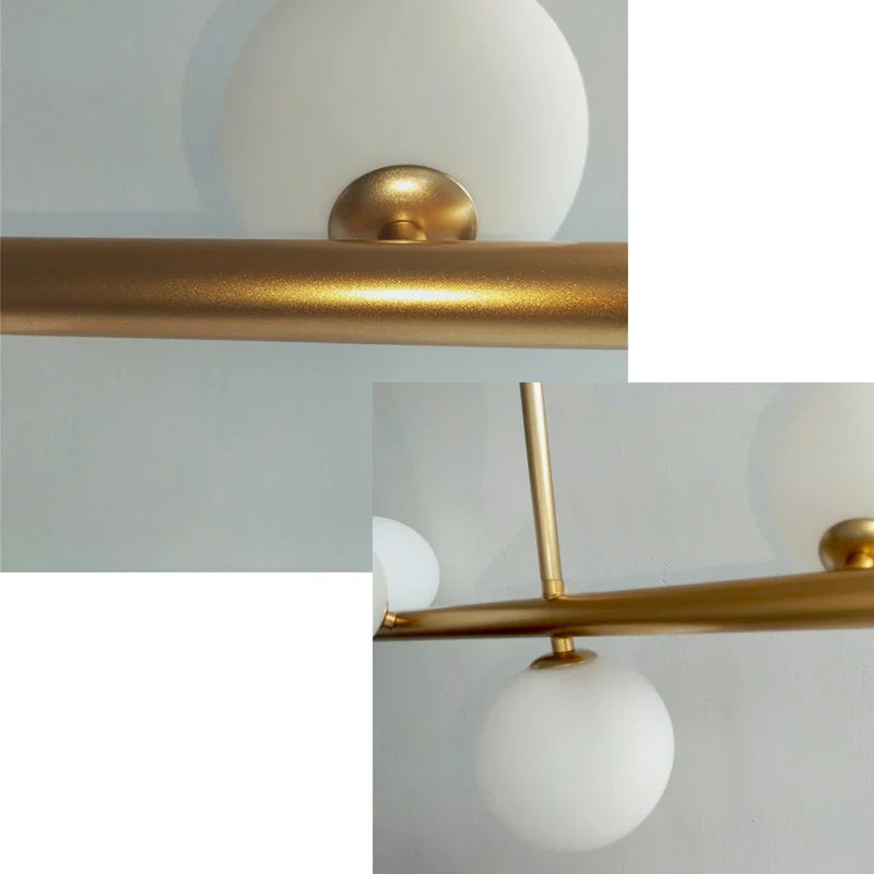 Afralia™ Nordic Glass Ball Pendant Light - Gold Finish, Elegant Living Room Hanging Lamp