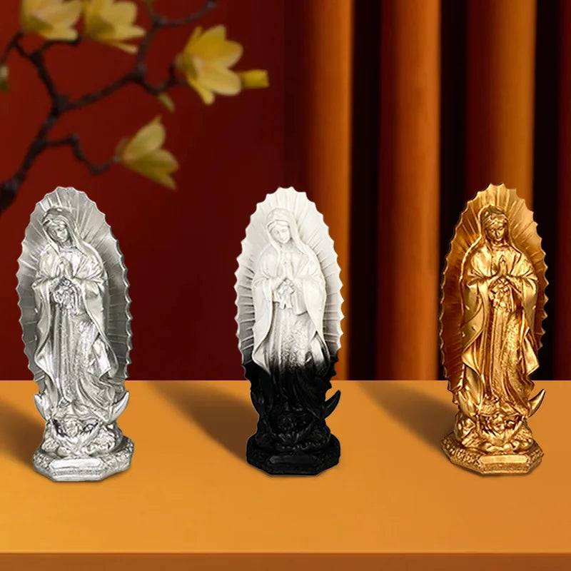 Afralia™ Virgin Mary Resin Sculpture for Home Decor and Religious Display
