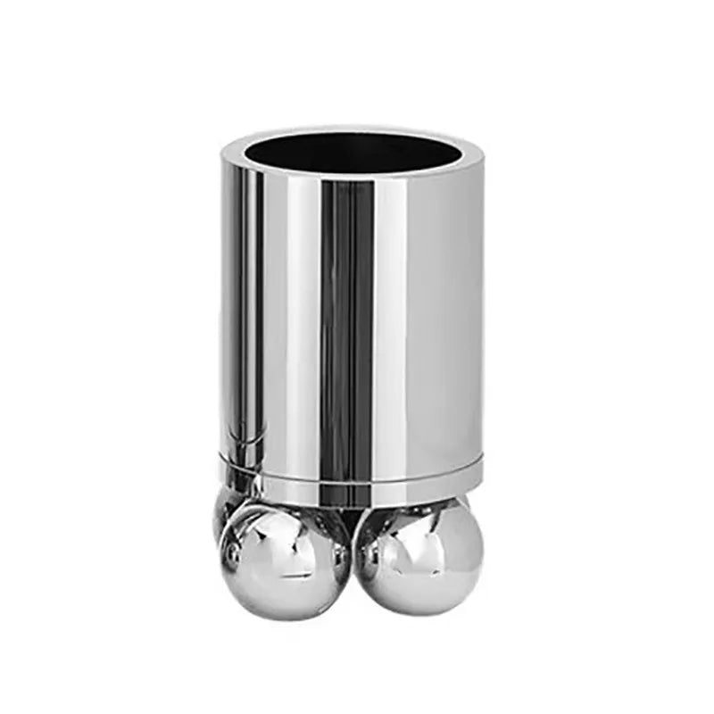 Afralia™ Silver Cylinder Vase Home Decoratinum