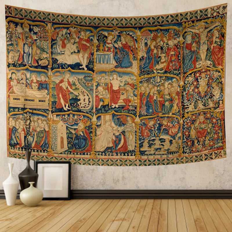 Afralia™ Tapestry Unicorn Hanging Cloth Medieval Ladies Decor Wall Tapestries