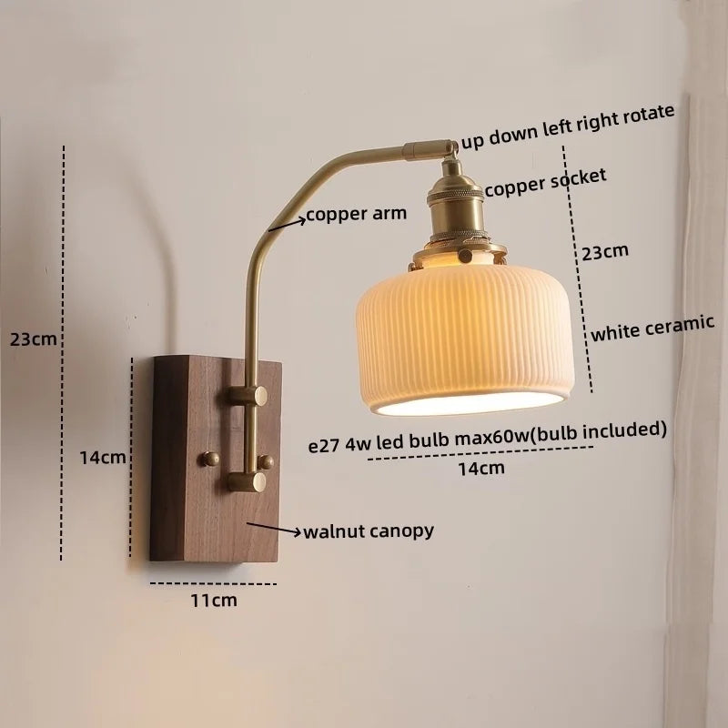 Afralia™ Glass Copper LED Wall Lamp Modern Stair Light Fixtures applique murale