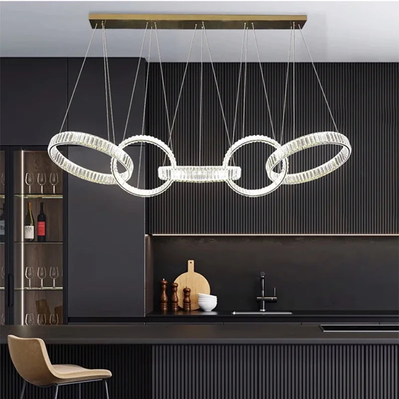 Afralia™ Crystal Chandelier Pendant Light for Living Room Dining Room Ceiling Lighting