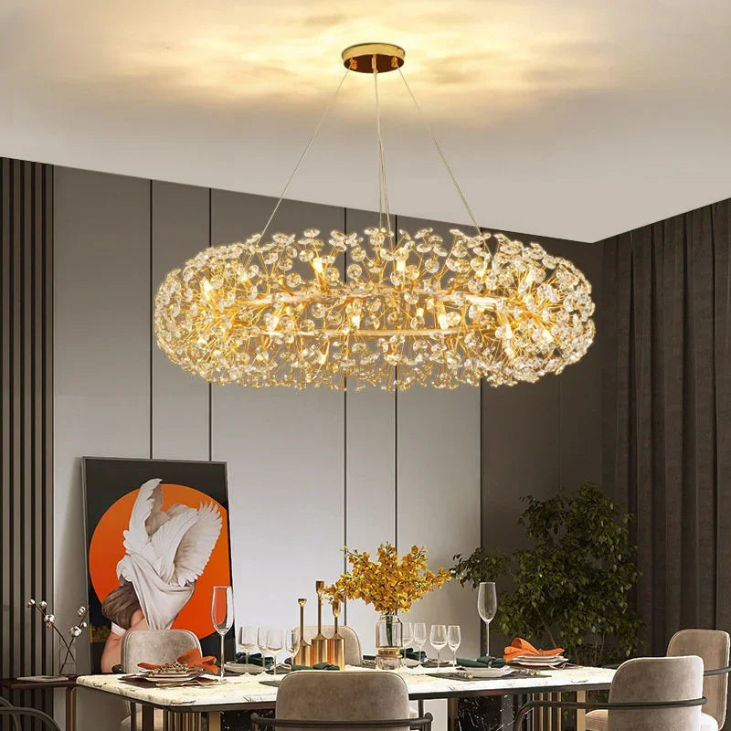 Afralia™ Modern LED Ceiling Chandelier for Home Decor & Lighting