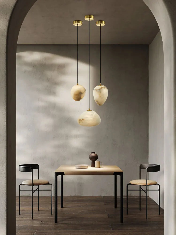 Afralia™ Geometry Marble LED Chandelier for Living Room Kitchen Island