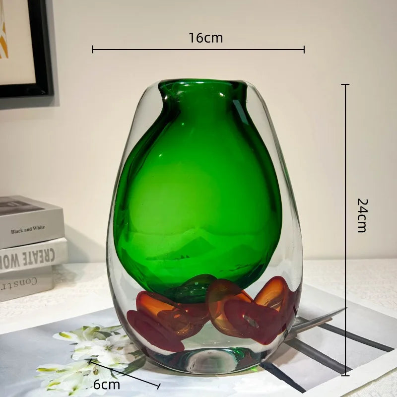 Afralia™ Clear Fruit Tray Vase: Double Color Transparent Terrarium for Home Decor