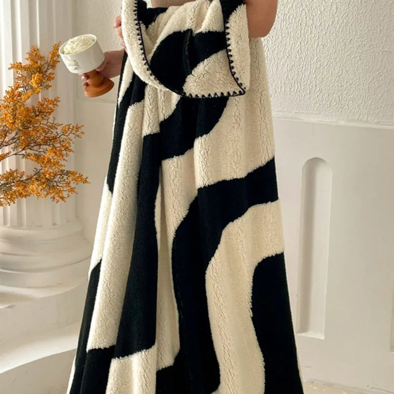 Afralia™ Milk Velvet Blanket: Double-Sided Printed Luxury Sofa Cover for All Seasons