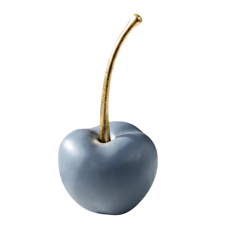 Afralia™ Blue Resin Apple Ornaments - Lucky Fruit Sculpture for Home Decoration