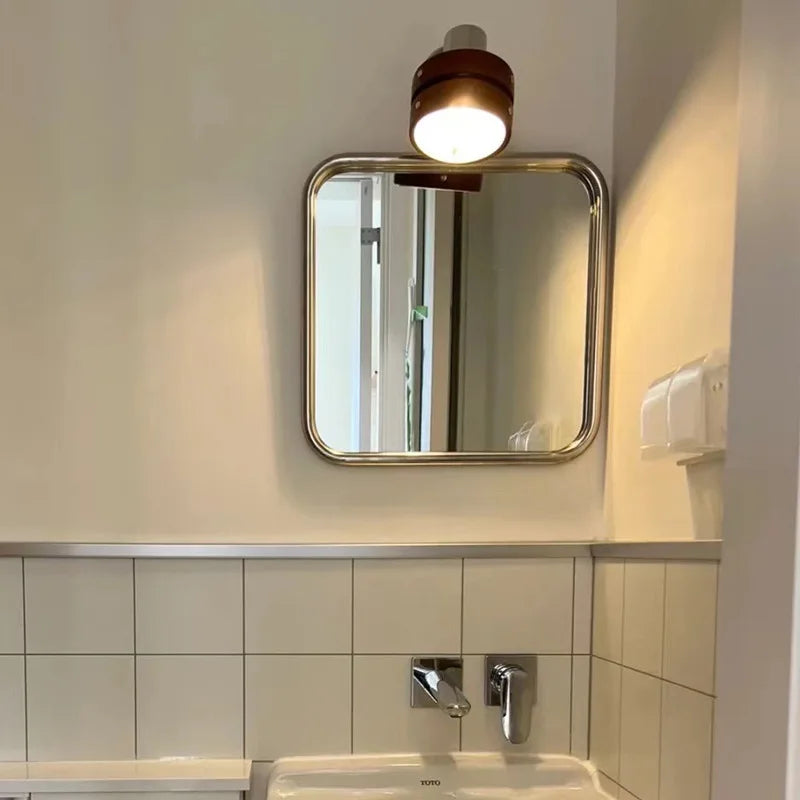Afralia™ Small Modern Nordic Metal Frame Rectangular Mirror for Living Room Decor